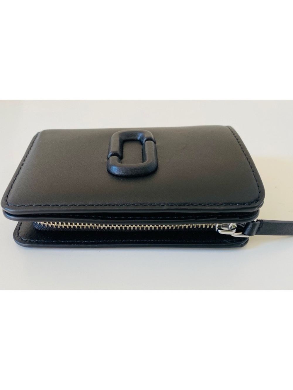Marc Jacobs The Mini Compact Leather Bifold Wallet- Black